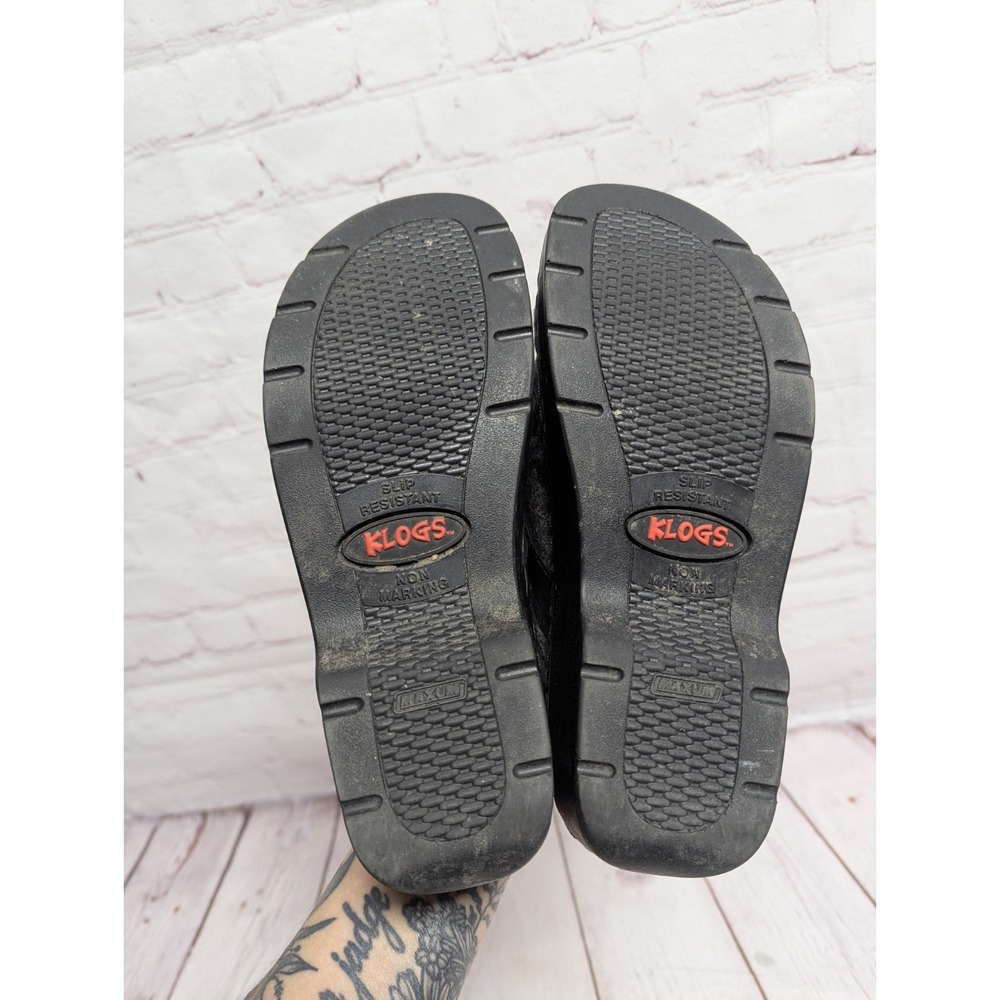 Austin Grey Tapestry Klogs Black Slip Resistant Size 9 - Picture 7 of 8